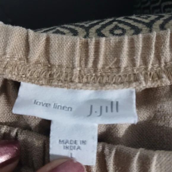 Linen Tan and White Pants Set - Picture 4 of 6